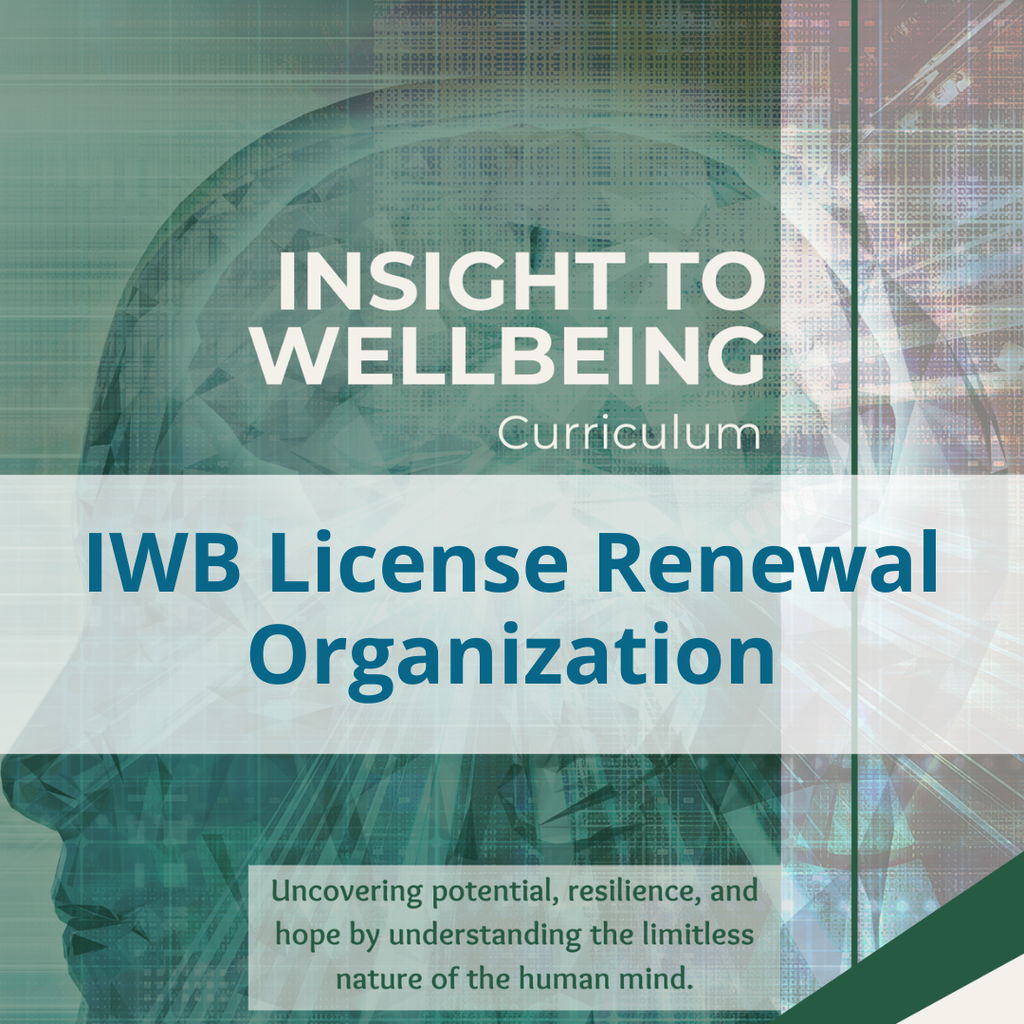 Insight to Wellbeing (IWB) License Renewal: Organization